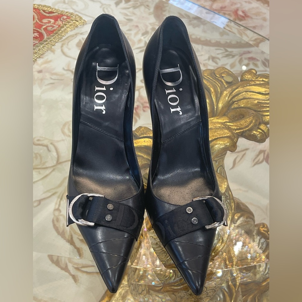 Christian Dior by John Galliano Black Leather Heels